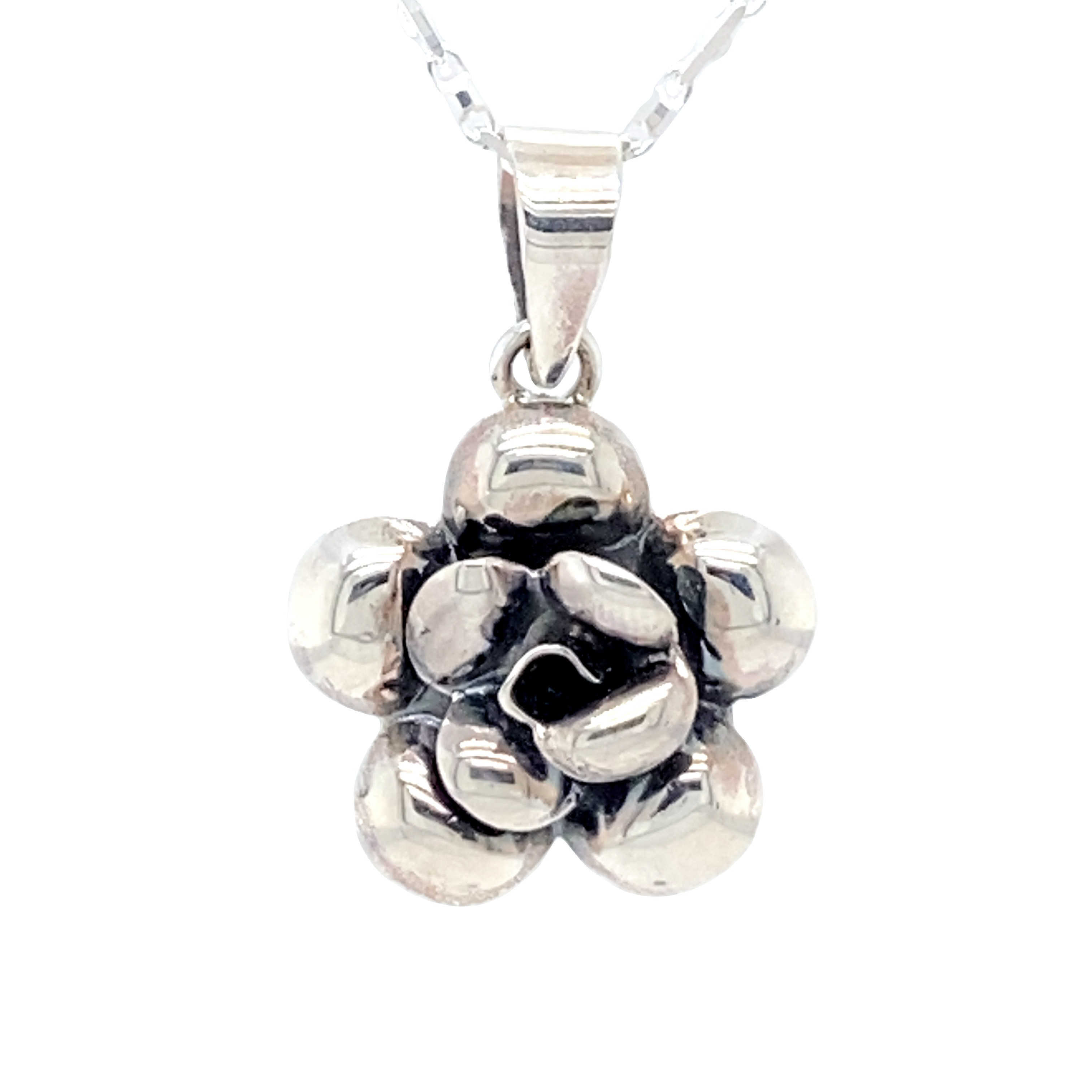 A Vintage-Styled Rose Pendant on a .925 Sterling Silver chain from Super Silver.