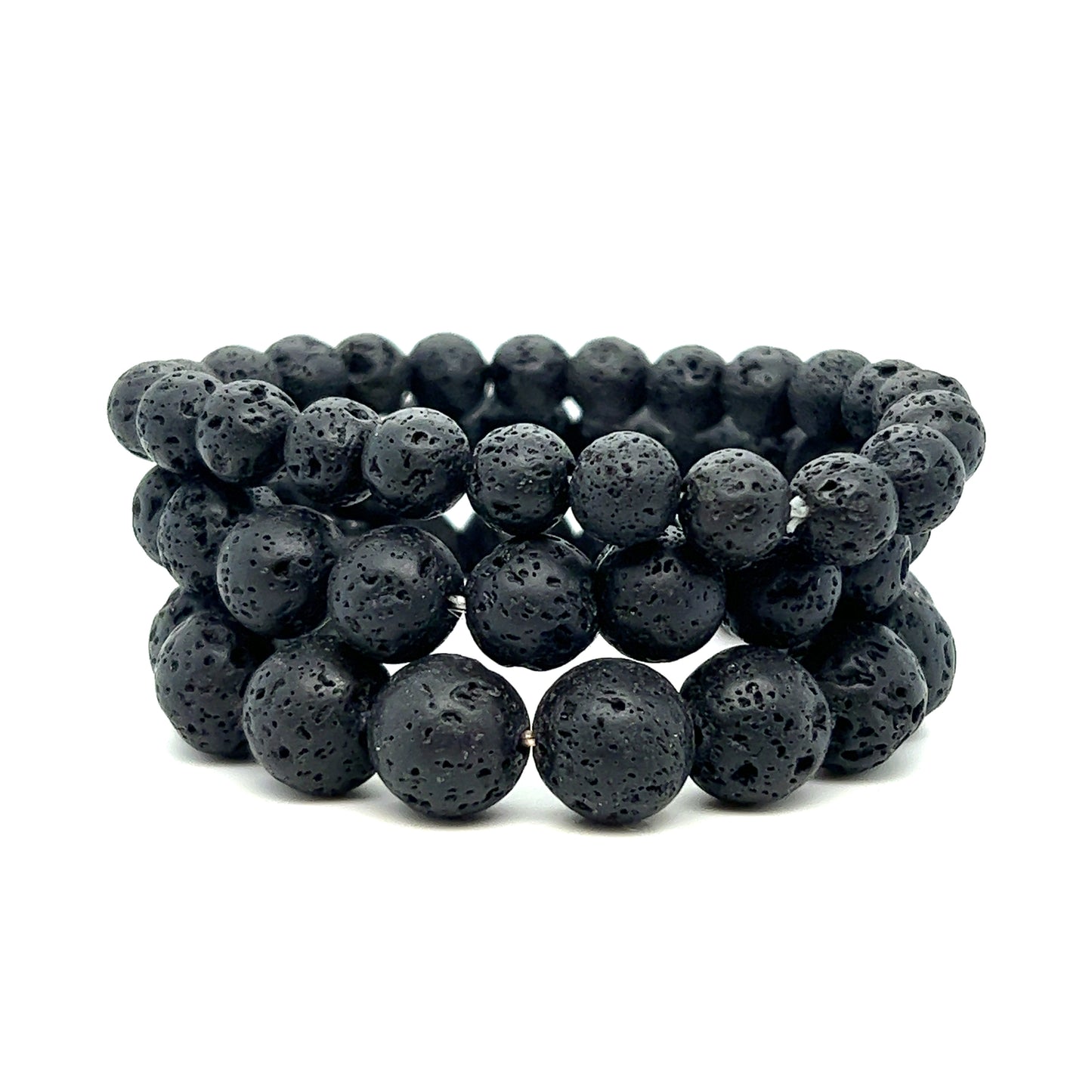 Essential Oil Bracelet with Lava Rock Beads  Super Silver