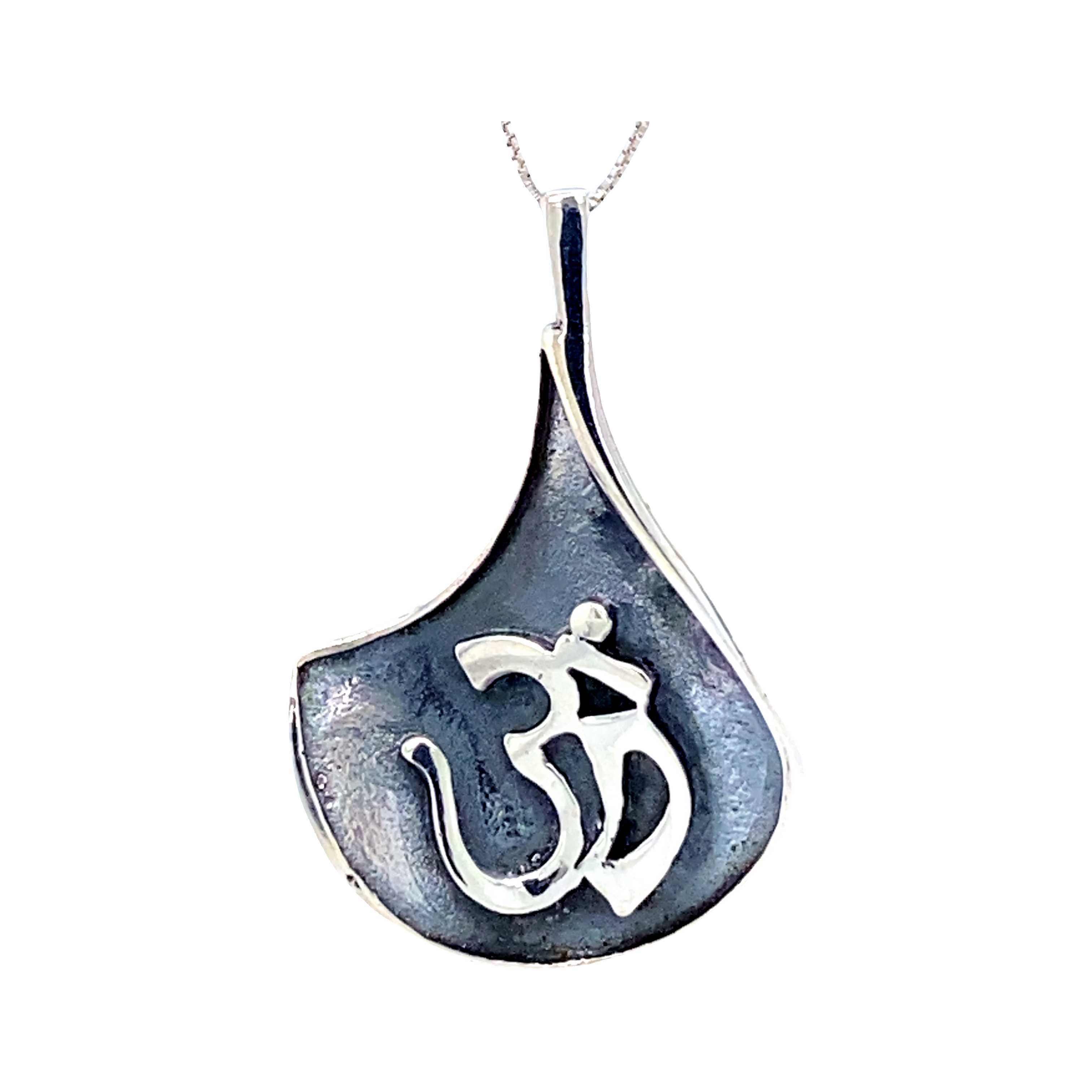 A Super Silver Om Symbol Pendant.