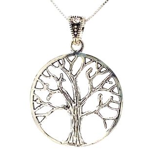 
                  
                    A Super Silver Mother Earth Tree Pendant on a chain.
                  
                