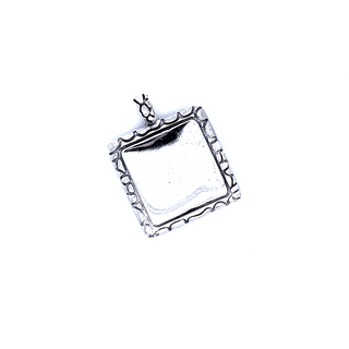 
                  
                    A Super Silver Engravable Pendant With Cobblestone Border on a white background that can be personalized or customized.
                  
                