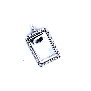 
                  
                    A Engravable Pendant With Cobblestone Border by Super Silver with a customizable square frame.
                  
                