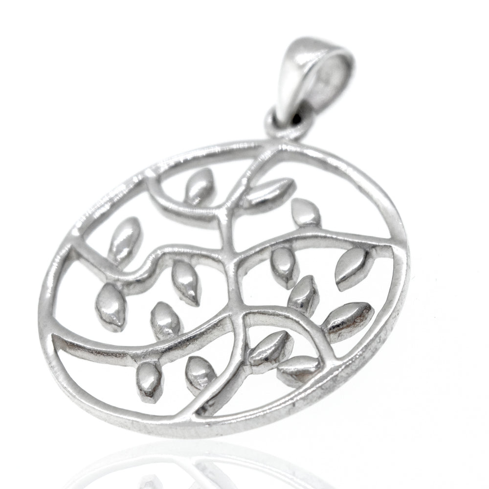 Super Silver's Vines in Circle Pendant for plant lovers.