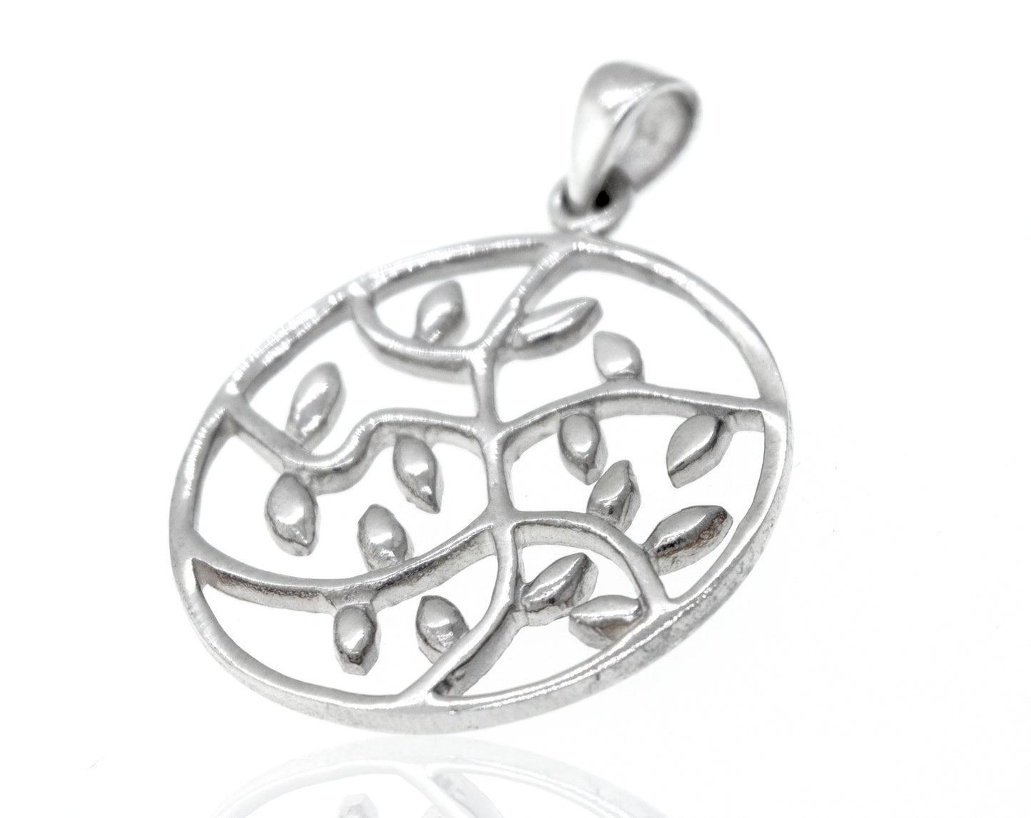 Super Silver's Vines in Circle Pendant for plant lovers.