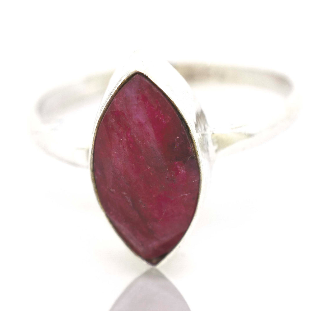 
                  
                    A Super Silver Simple Marquise Shaped Gemstone Ring.
                  
                