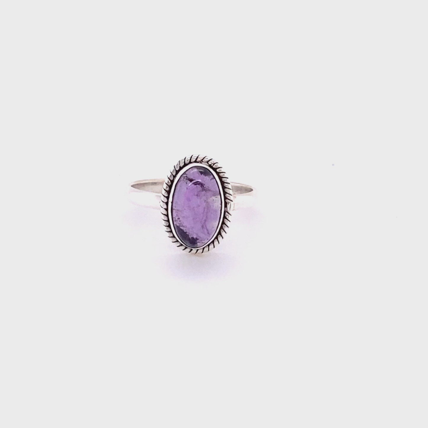 
                  
                    Load and play video in Gallery viewer, Simple Oval Gemstone Ring with Twisted Rope Border
                  
                