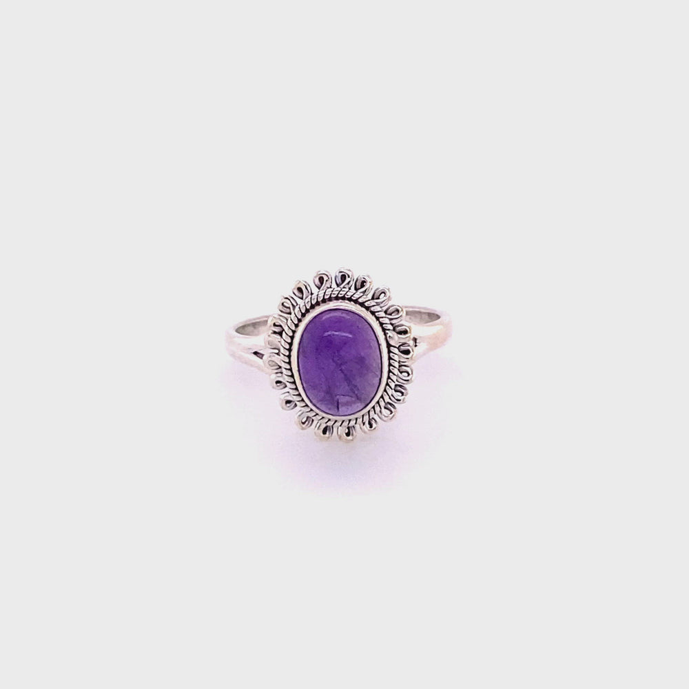 
                  
                    Load and play video in Gallery viewer, Hippie-Chic Oval Gemstone Flower Ring
                  
                
