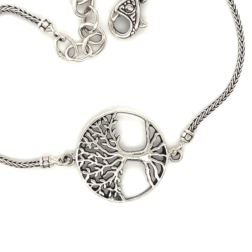 This Super Silver Tree of life Bracelet features a beautiful tree of life design. Part of our Artisan Collections.