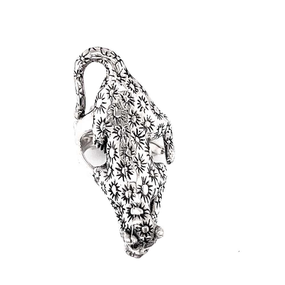
                  
                    A Super Silver Statement Jaguar Ring with celestial artisan design.
                  
                