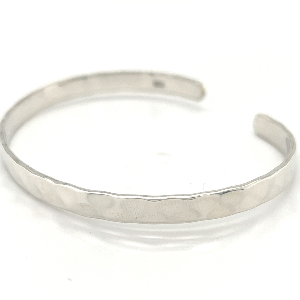 
                  
                    Super Silver's Stackable Hammered Cuff Bracelet, one of our all-time best sellers.
                  
                