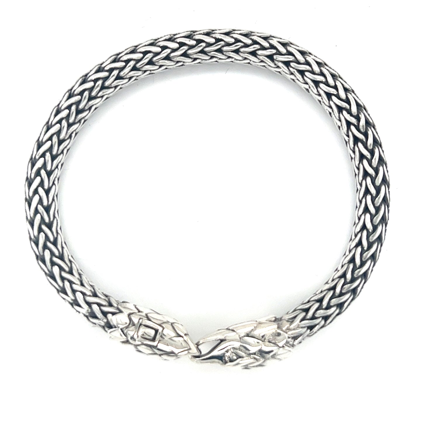 
                  
                    A Heavy Braided Bracelet with Eagle Clasp from Super Silver, on a white background.
                  
                