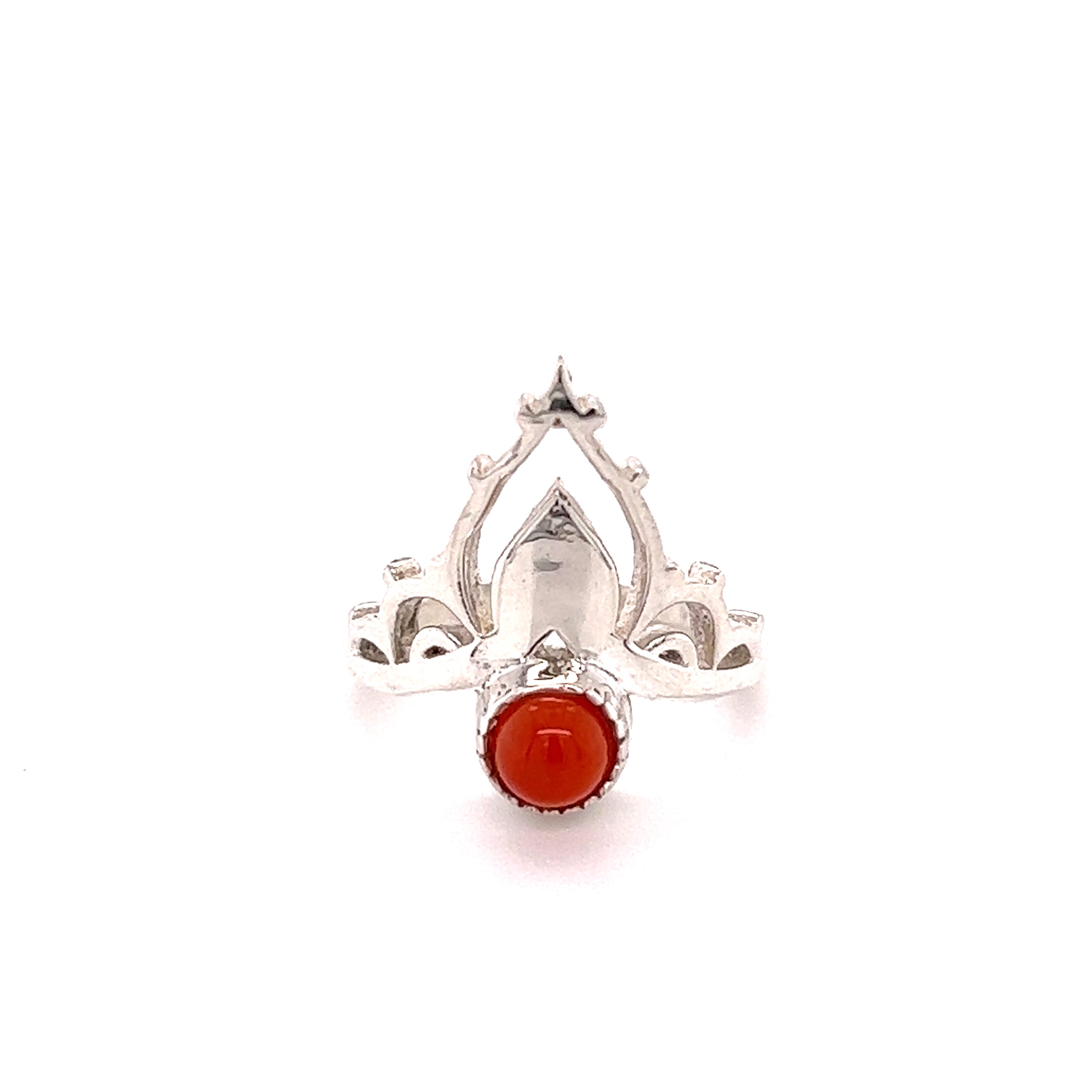 A Super Silver Mandala Crown Ring with Natural Gemstones.
