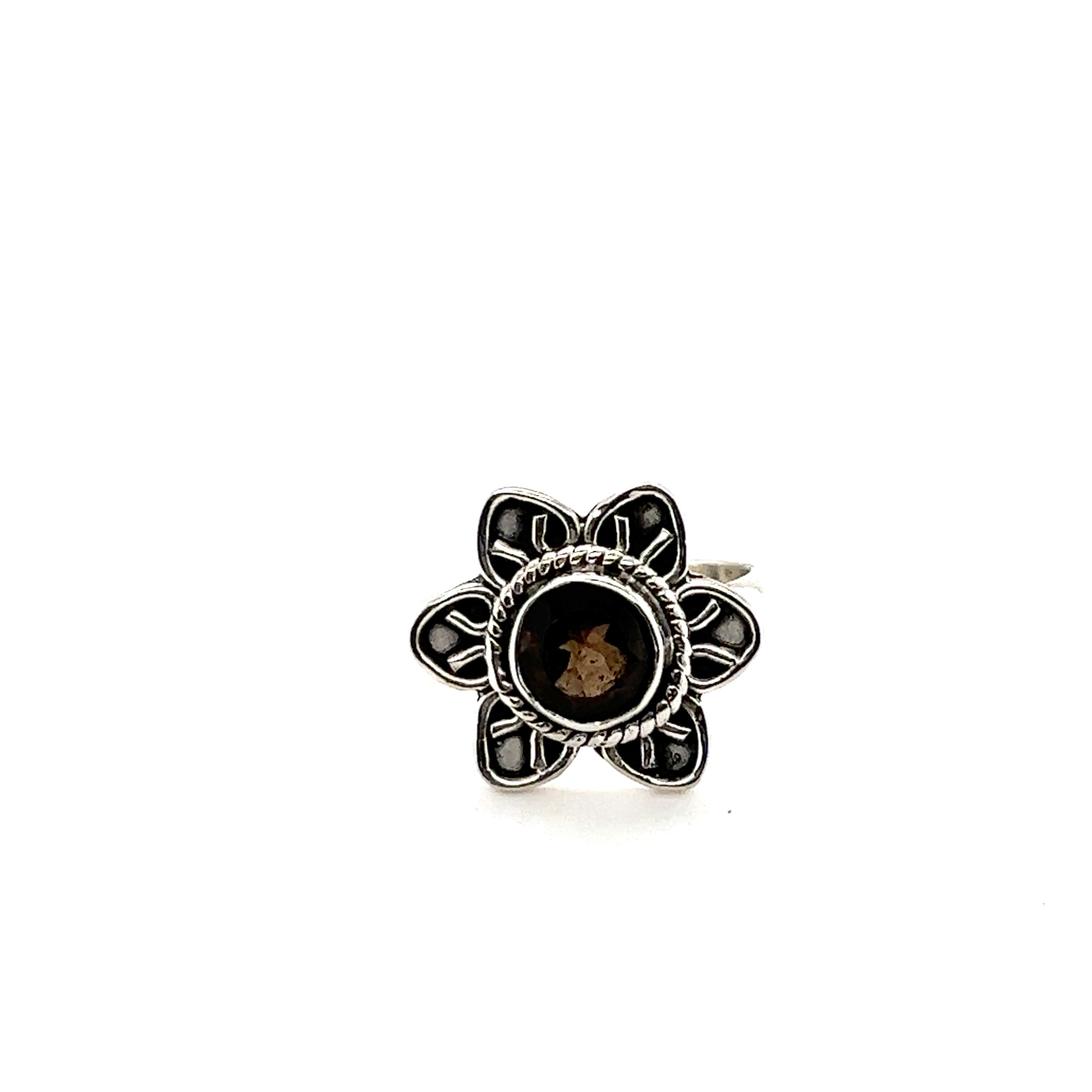 An Enchanting Flower Ring with Natural Gemstones.
