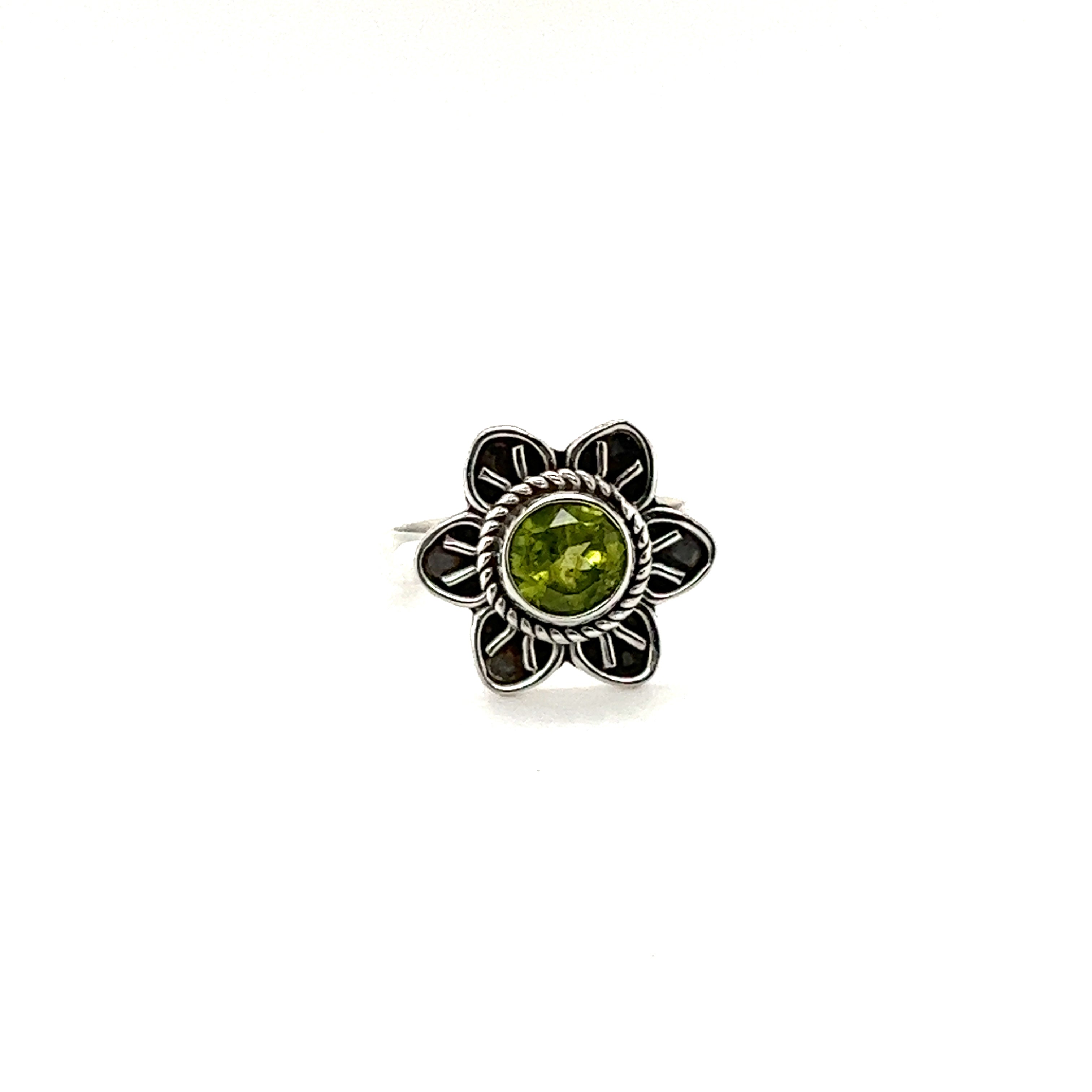 A Super Silver Enchanting Flower Ring with Natural Gemstones.