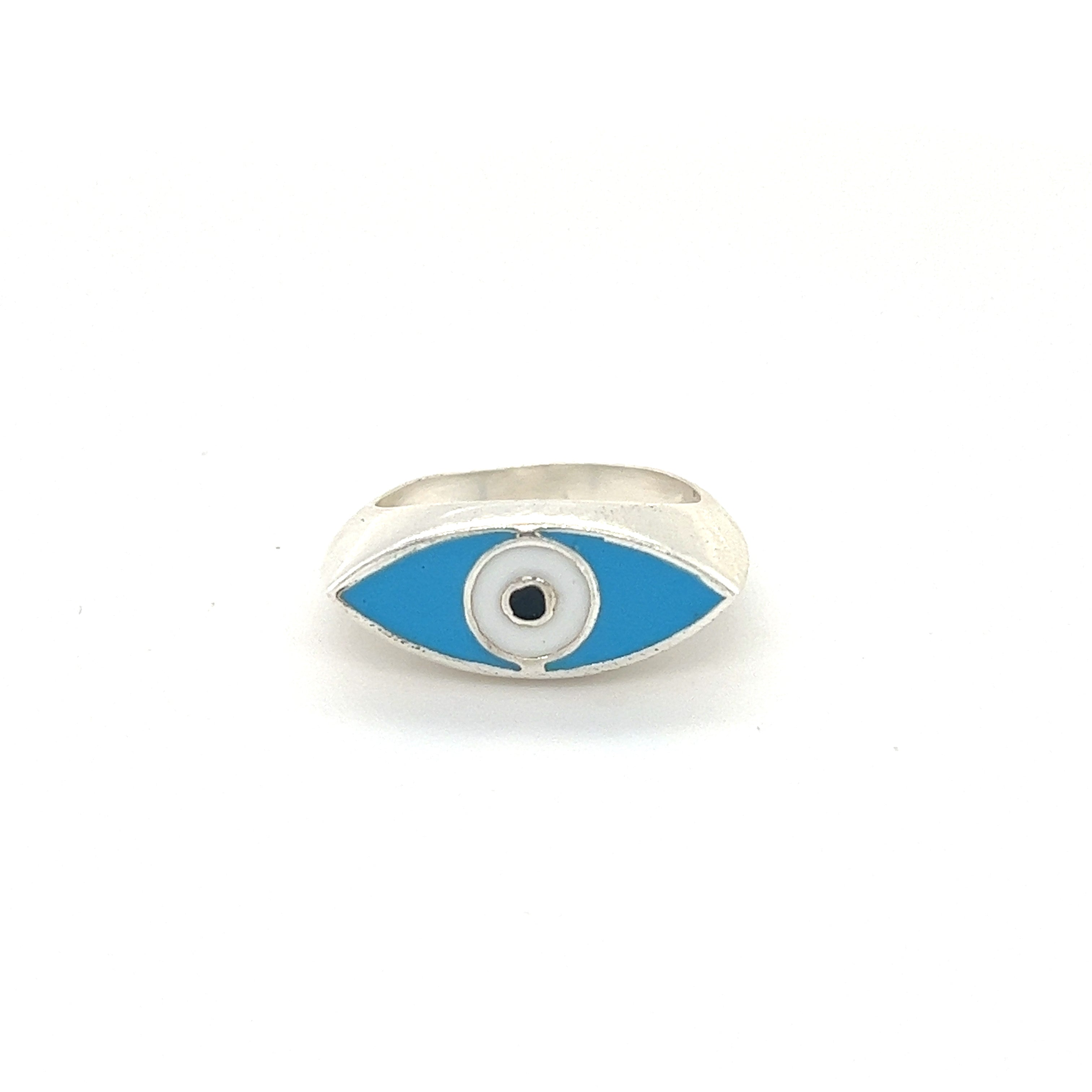 This Super Silver Evil Eye Ring ring is part of our protection collection.