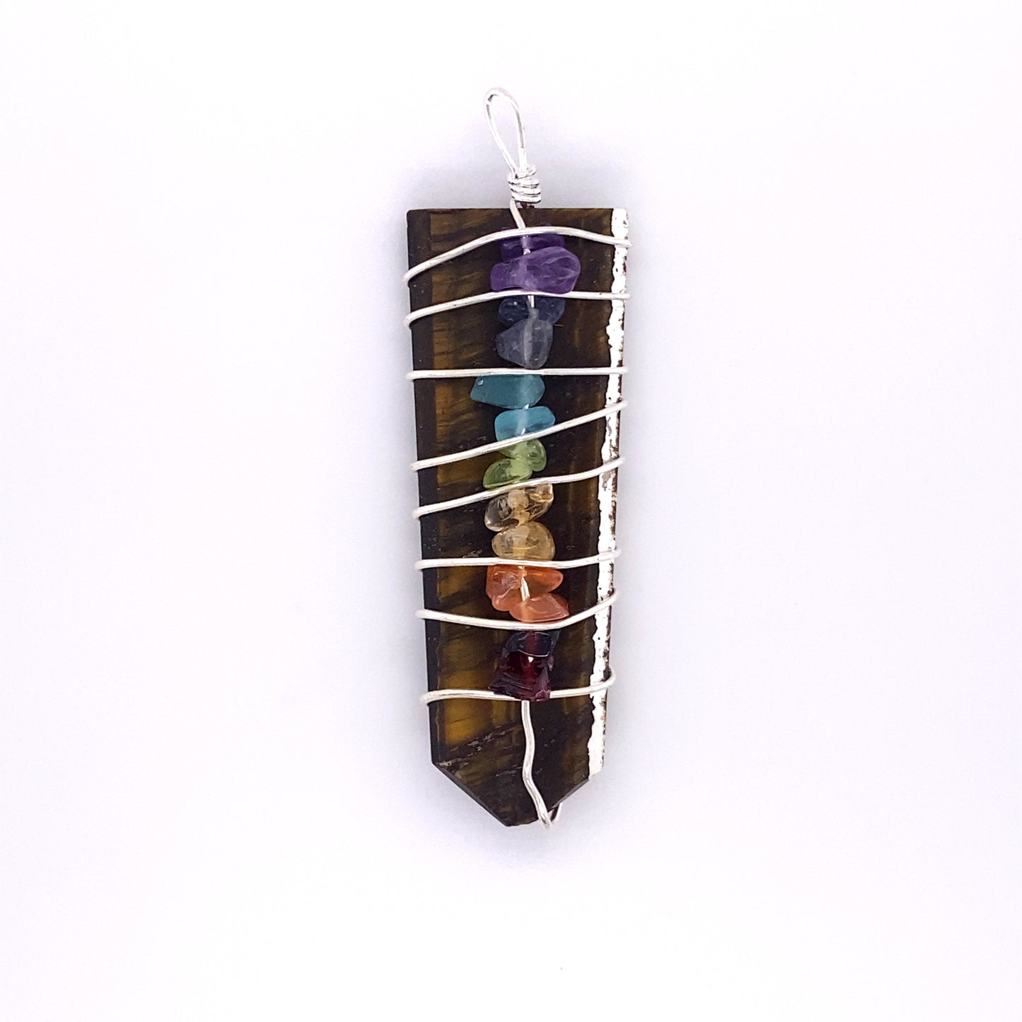 
                  
                    Stone Slab Wire-Wrapped Chakra Pendant
                  
                