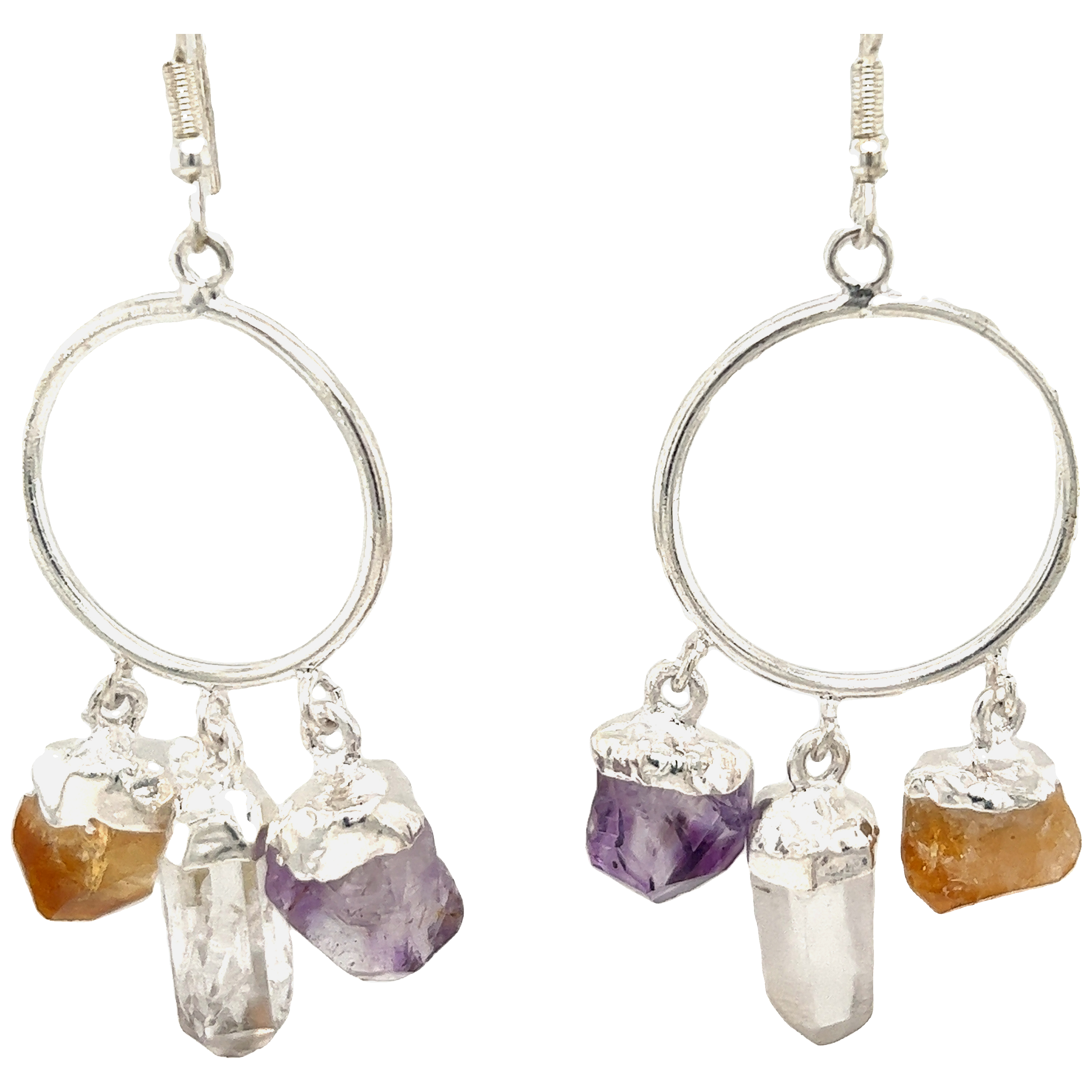 Super Silver's Boho Crystal Chandelier Earrings with a bohemian feel.