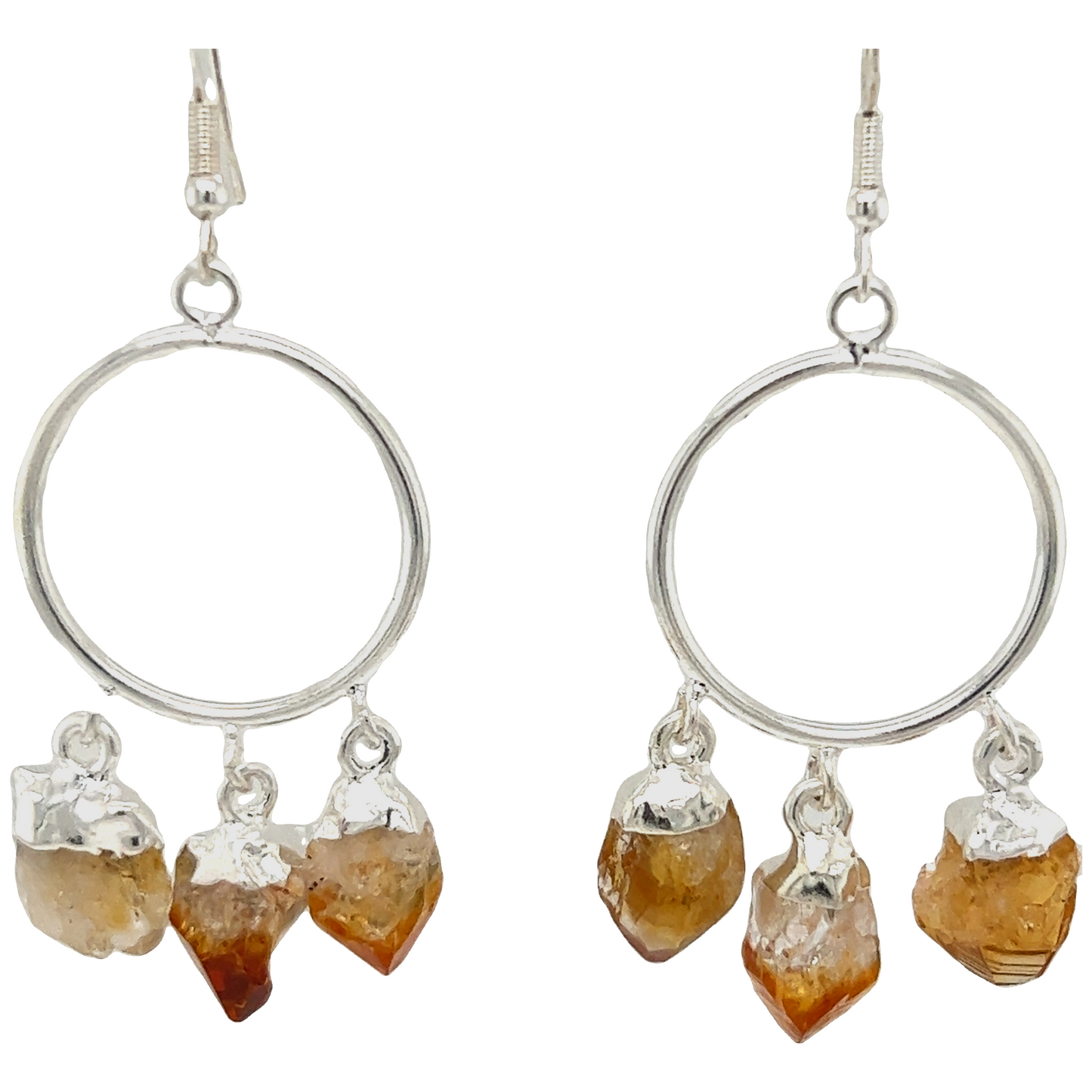 
                  
                    A bohemian-inspired pair of Super Silver's Boho Crystal Chandelier Earrings with vibrant orange crystals.
                  
                
