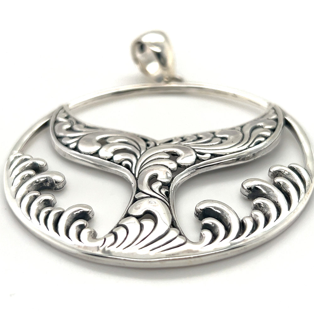An Extravagant Whale Tail Pendant by Super Silver, representing the ocean.