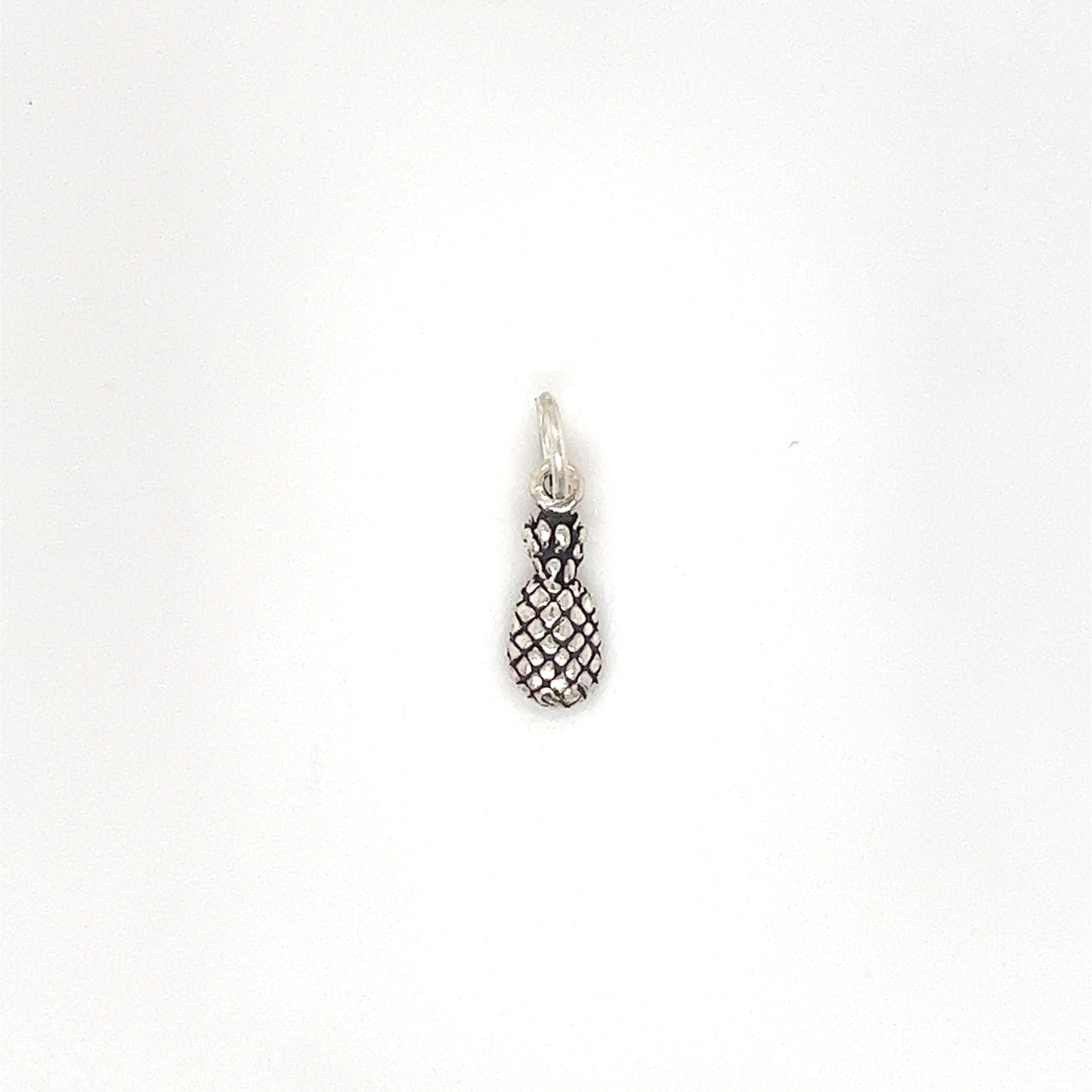 A Super Silver Tiny Pineapple Charm on a white background.
