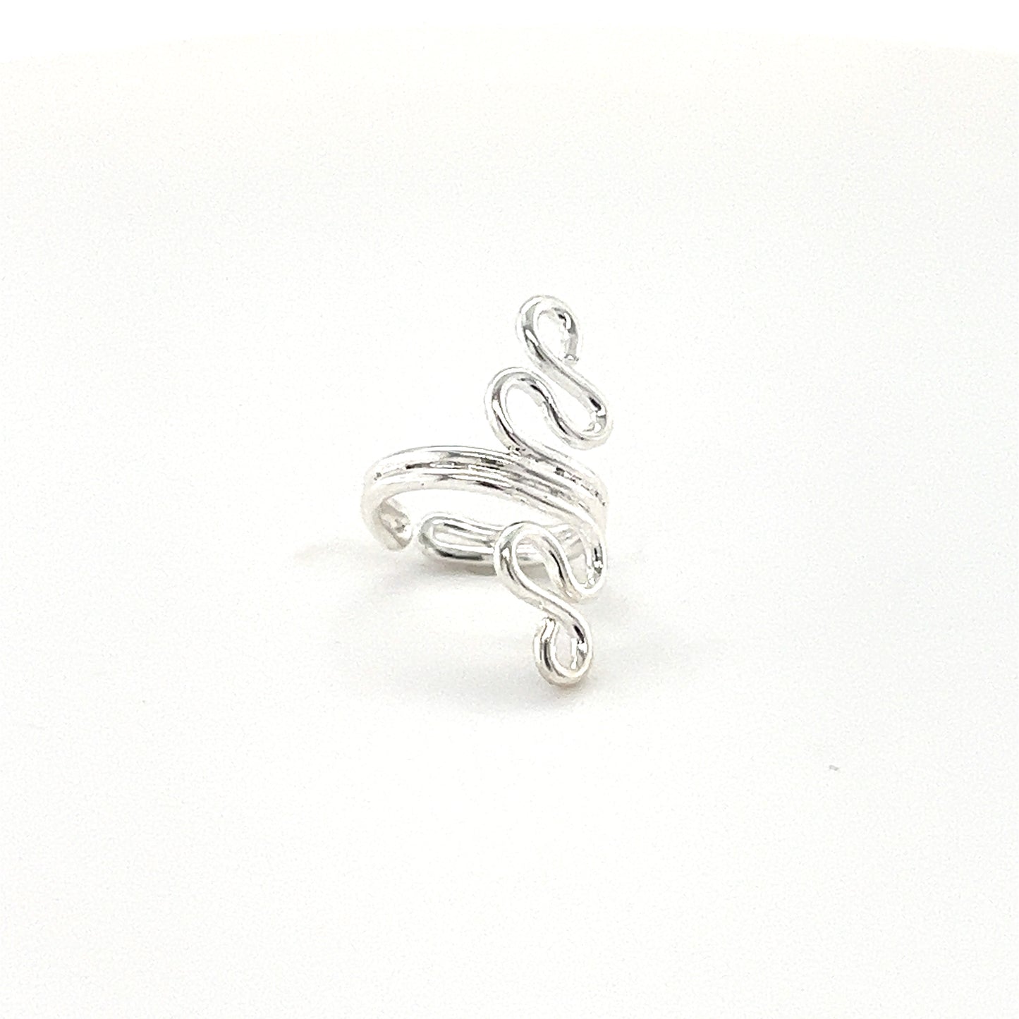 
                  
                    A trendy Fashionable Spiral Ear Cuff with a climbing spiral design, exuding authentic bohemian vibes from Super Silver.
                  
                
