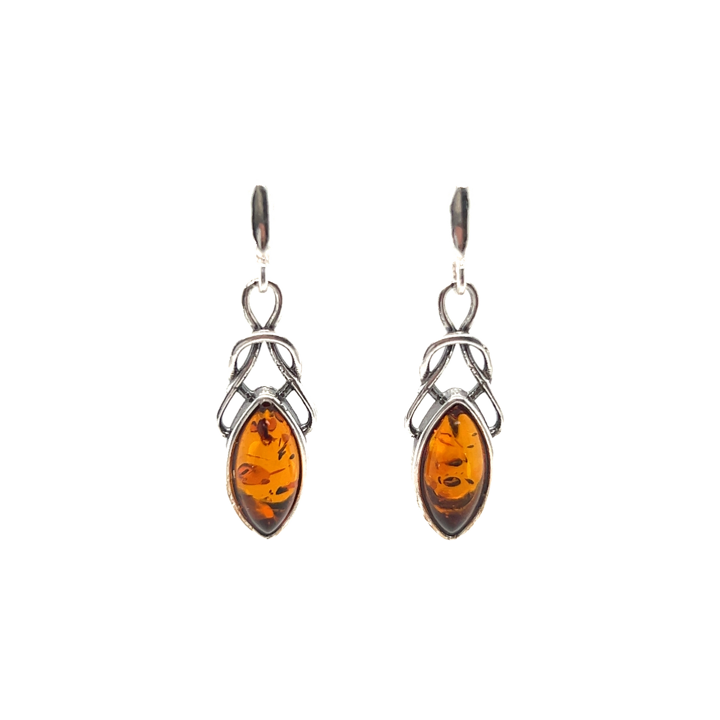 
                  
                    Beautiful Timeless Marquis Shaped Baltic Amber Earrings showcasing exquisite Super Silver work and featuring stunning amber stones.
                  
                