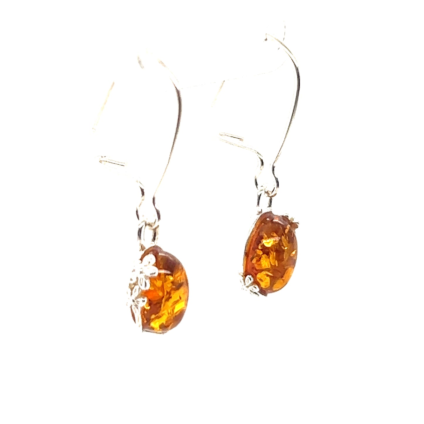 
                  
                    Super Silver's Tiny Glowing Oval Amber Earrings exude natural elegance.
                  
                