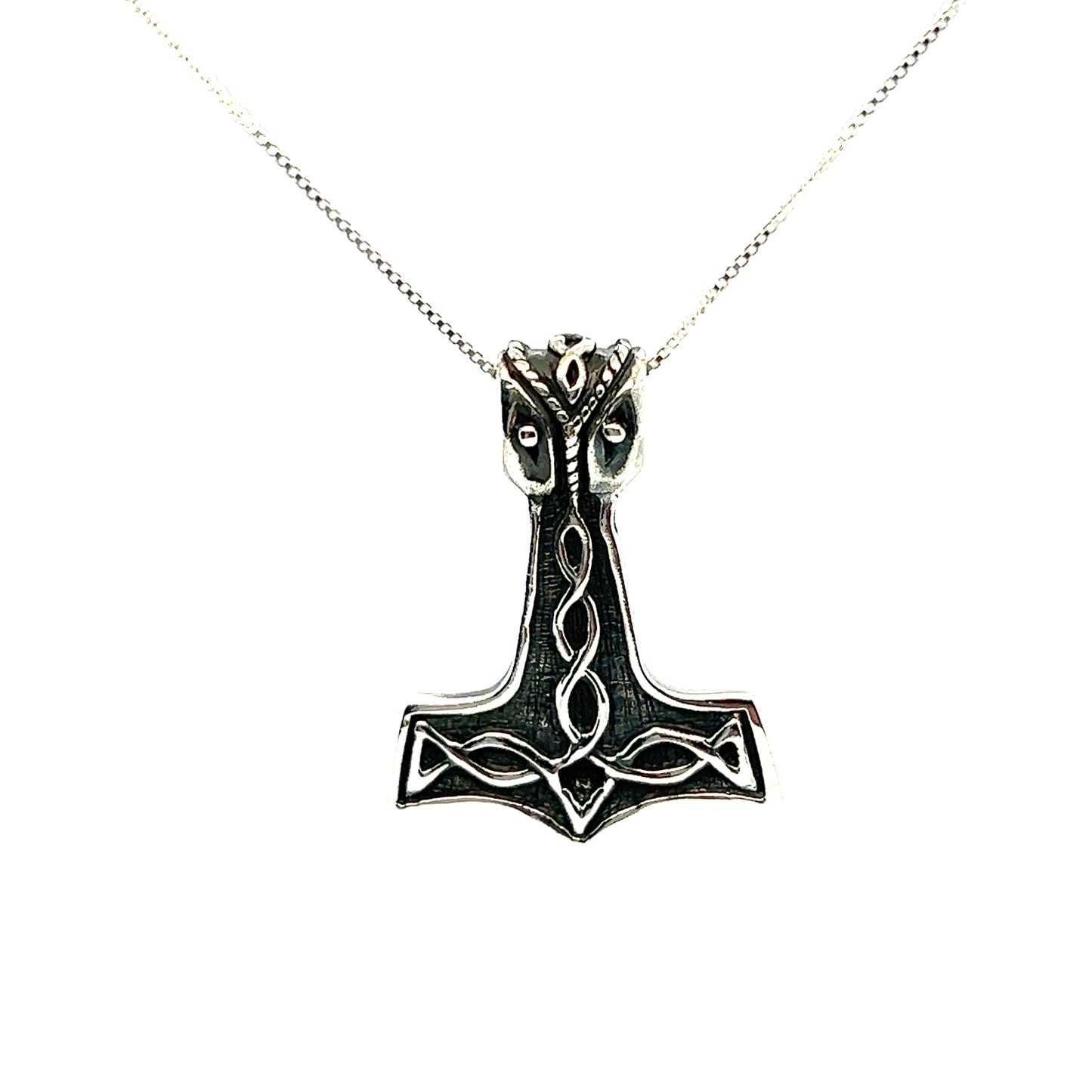 
                  
                    A Celtic Hammer Pendant, inspired by Norse mythology and featuring Thor's hammer pendant, by Super Silver.
                  
                