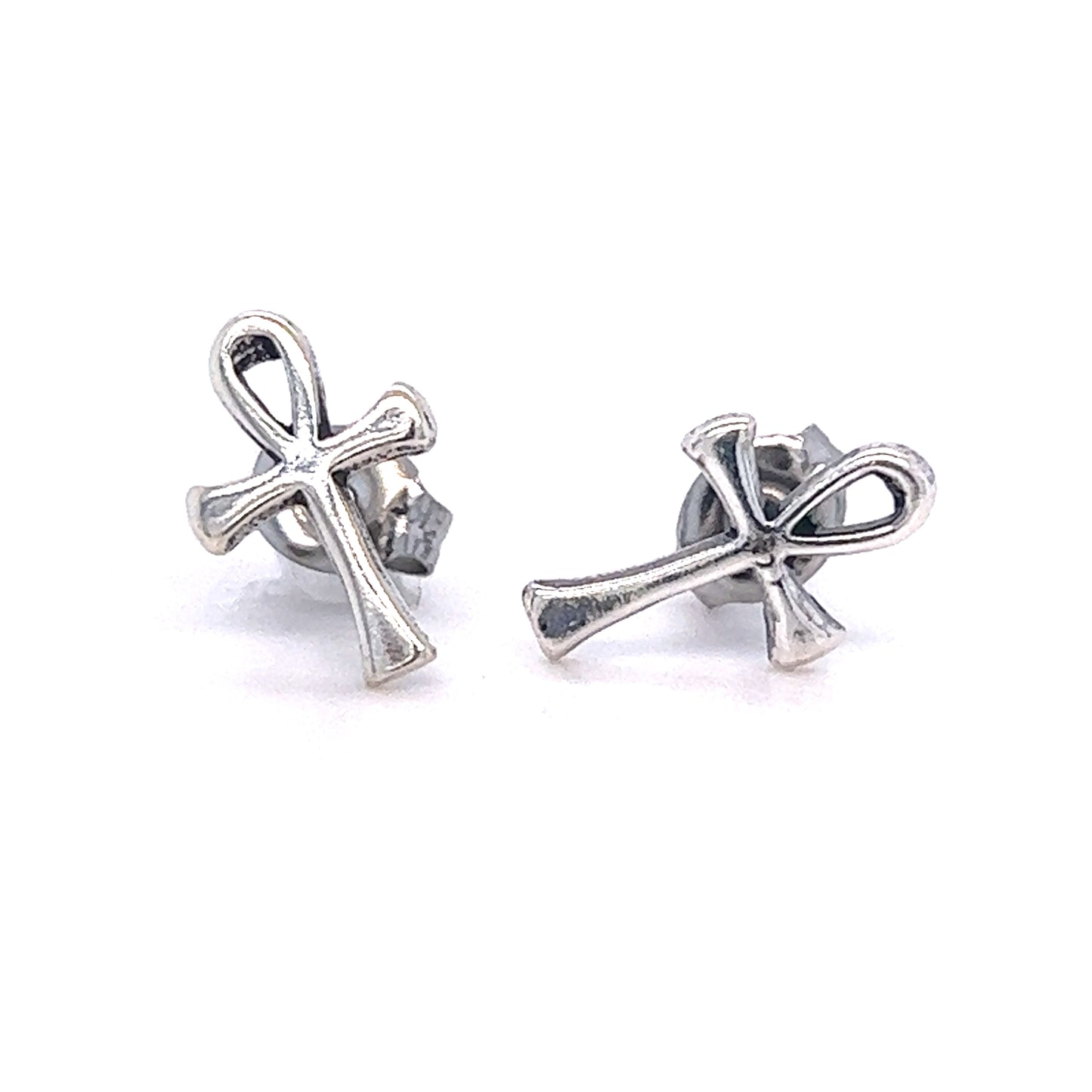 Super Silver's Simple Ankh Studs, featuring an occult design, symbolizing eternal life.