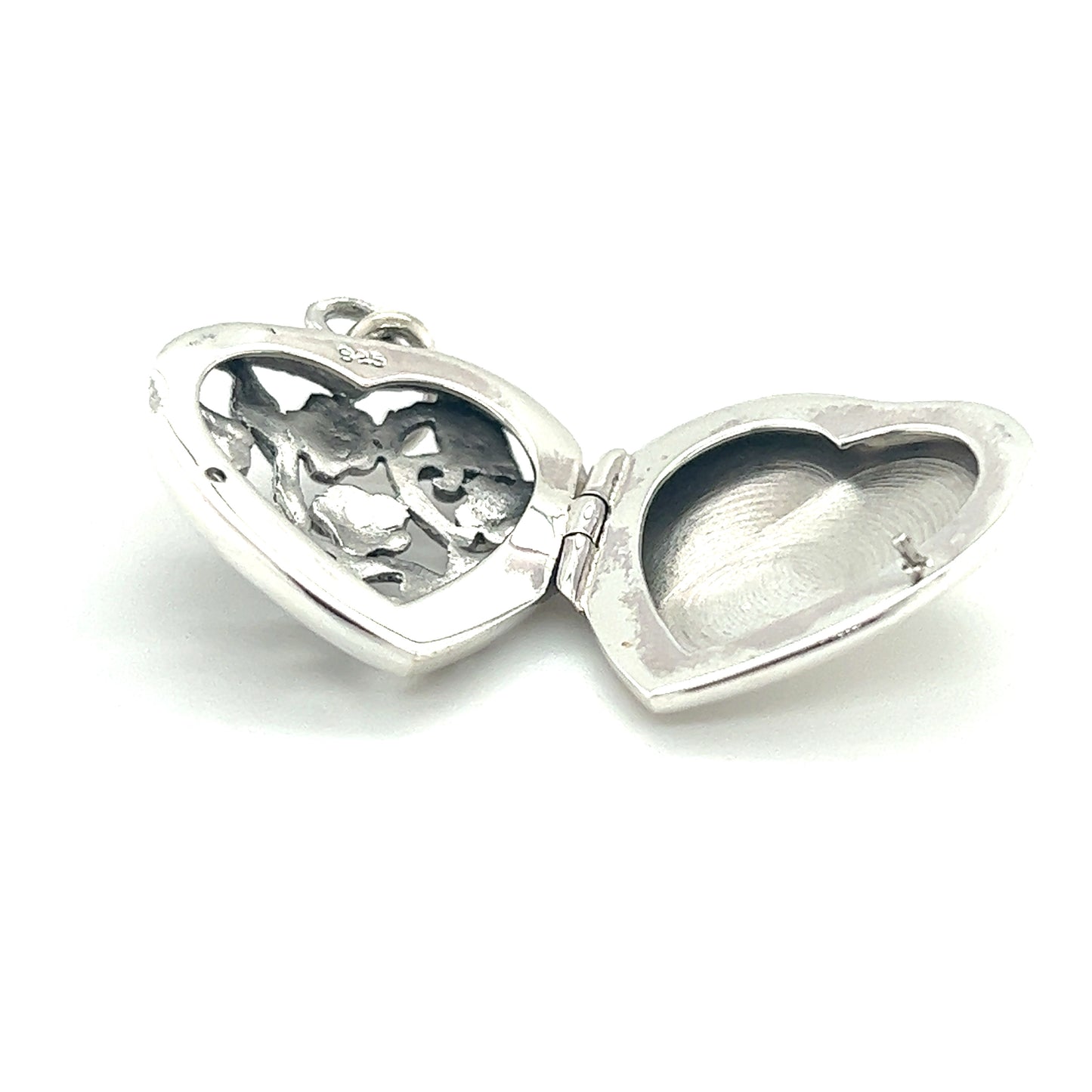 
                  
                    A vintage-style Super Silver Floral Open Heart Locket, perfect as a sentimental gift with a picture inside.
                  
                