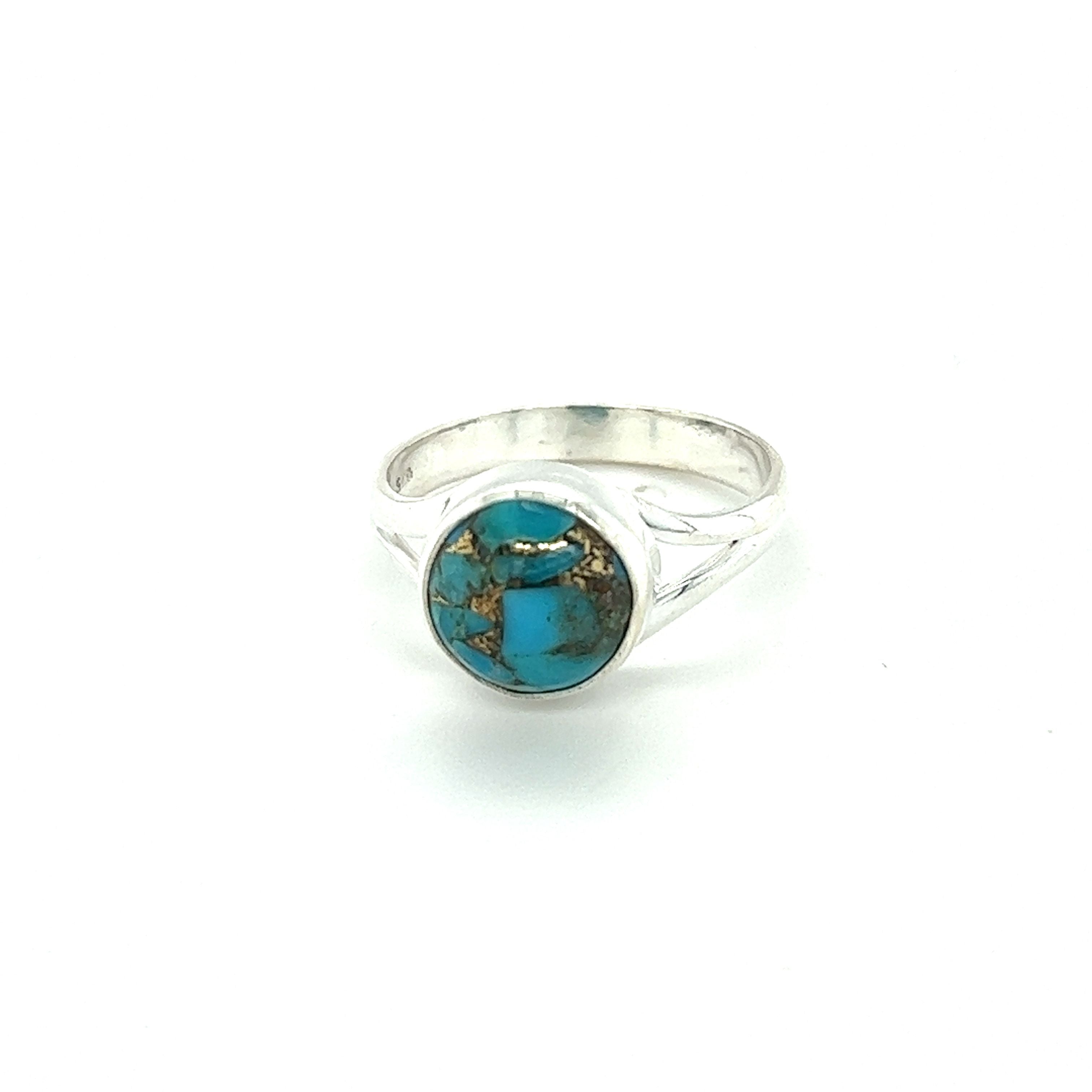 A Simple Vibrant Circular Stone ring from Super Silver, showcasing vibrant natural stones.