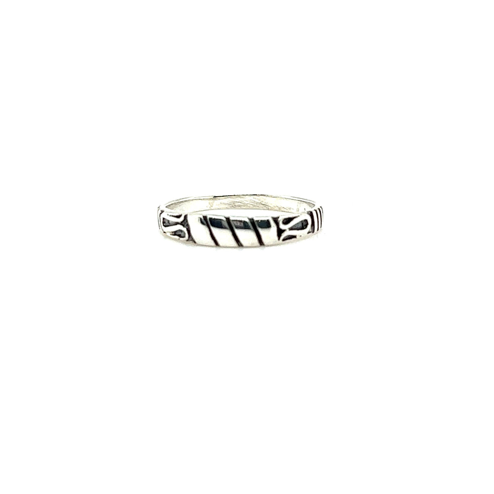 
                  
                    A Bali Style Silver Band with black and white designs from Super Silver.
                  
                