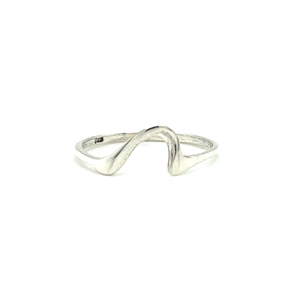 A **Dainty Squiggle Ring** with a **curved shape**, sold by **Super Silver**.