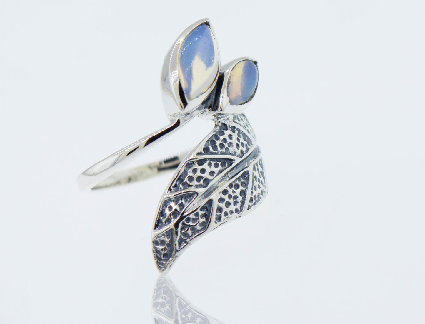 A Super Silver Leaf Ring with Ethiopian Opal.
