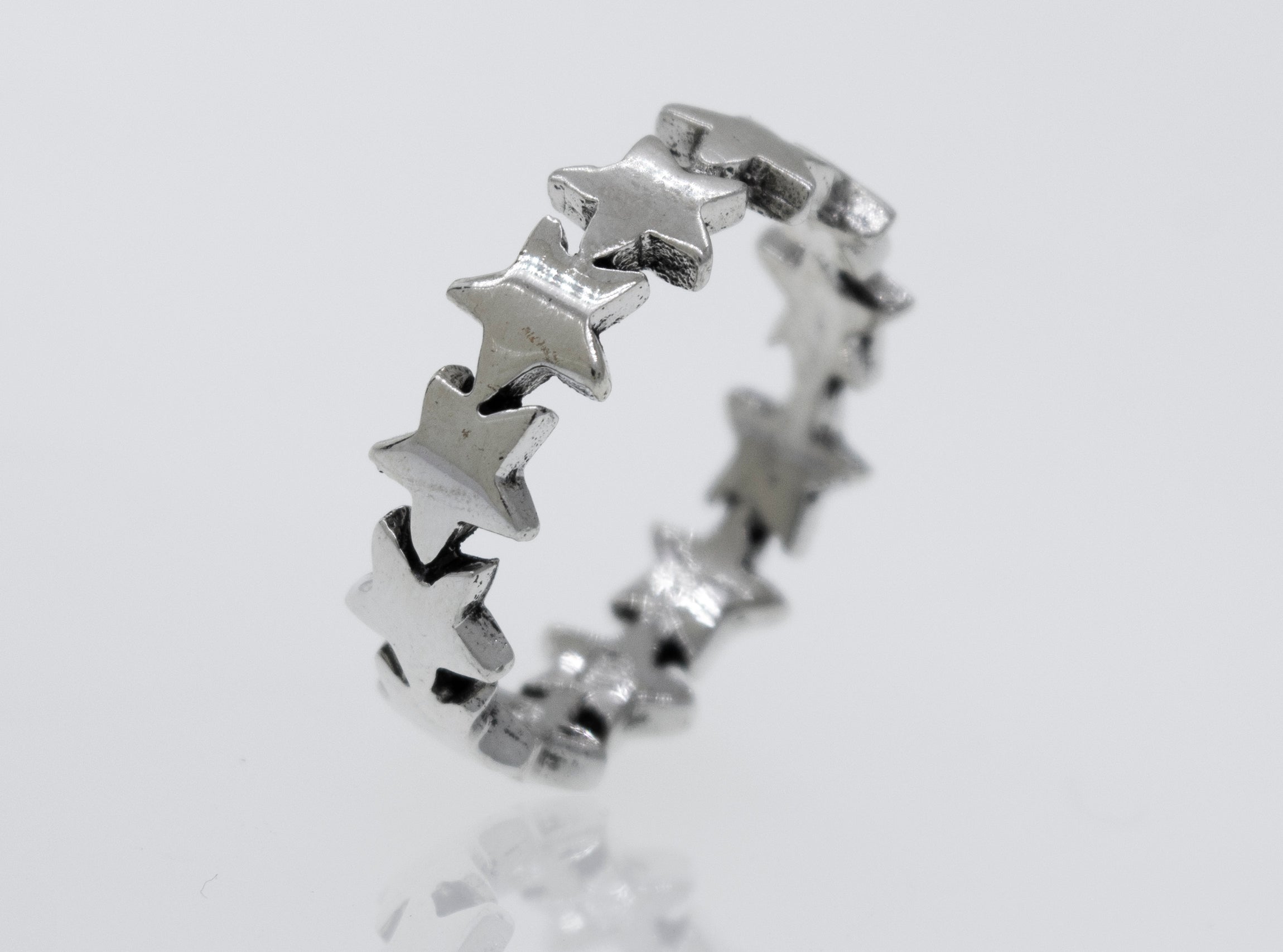 Star Pattern Ring – Super Silver