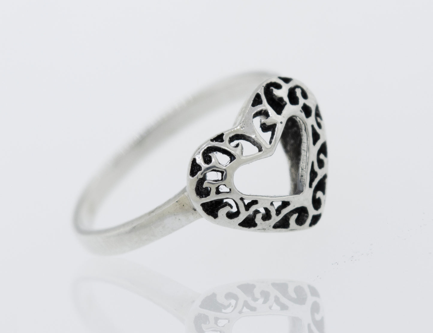 
                  
                    An ornate Heart Shaped Ring with Filigree Detailing, perfect for expressing love and ideal for engagement.
                  
                