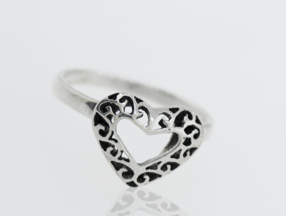 
                  
                    Heart Shaped Ring with Filigree Detailing
                  
                