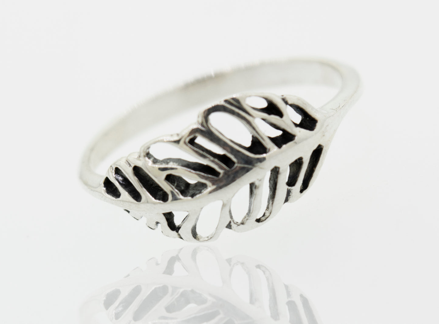 A Super Silver Cutout Leaf Ring.