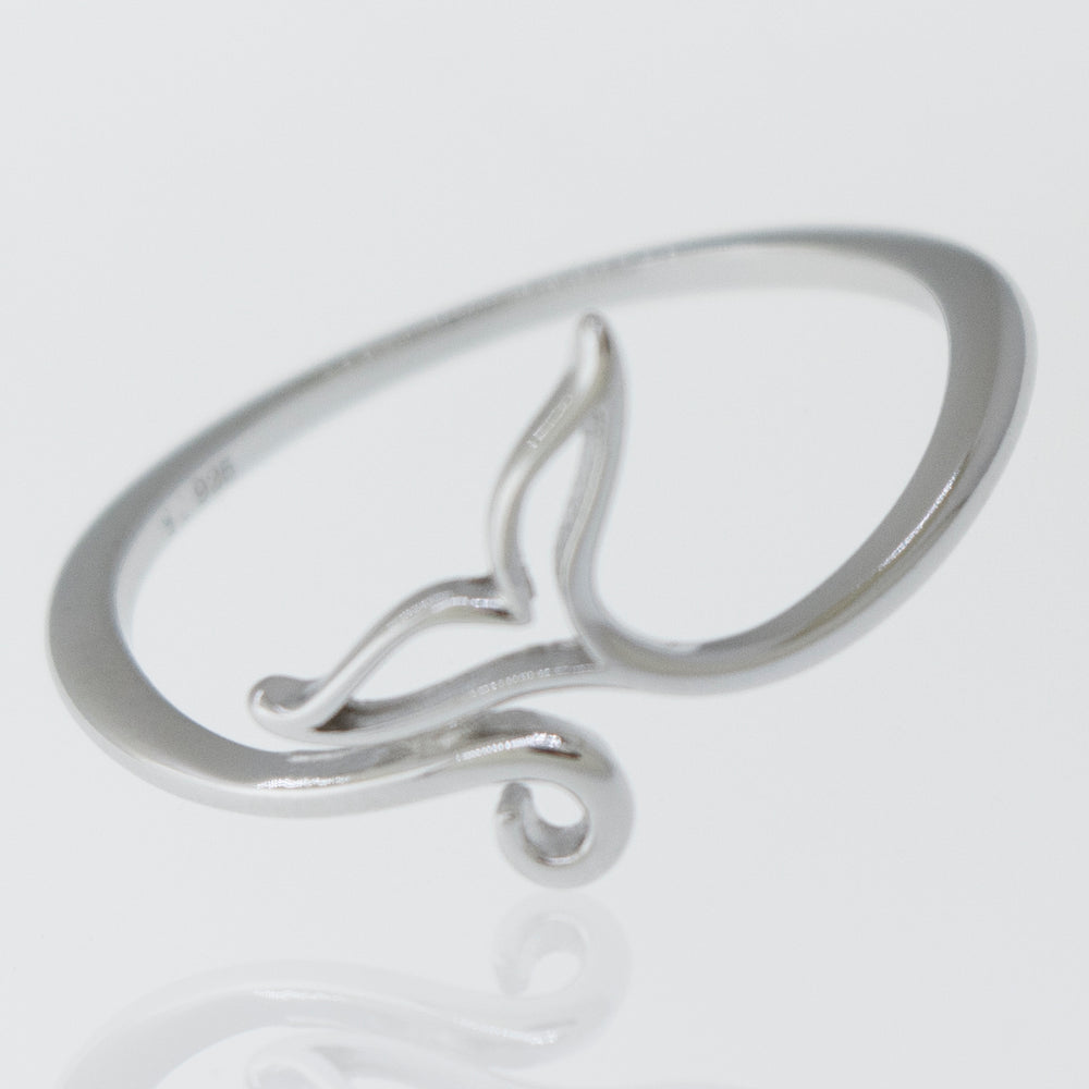 
                  
                    A sterling silver Whale Tail Ring, evoking the beauty of the ocean.
                  
                