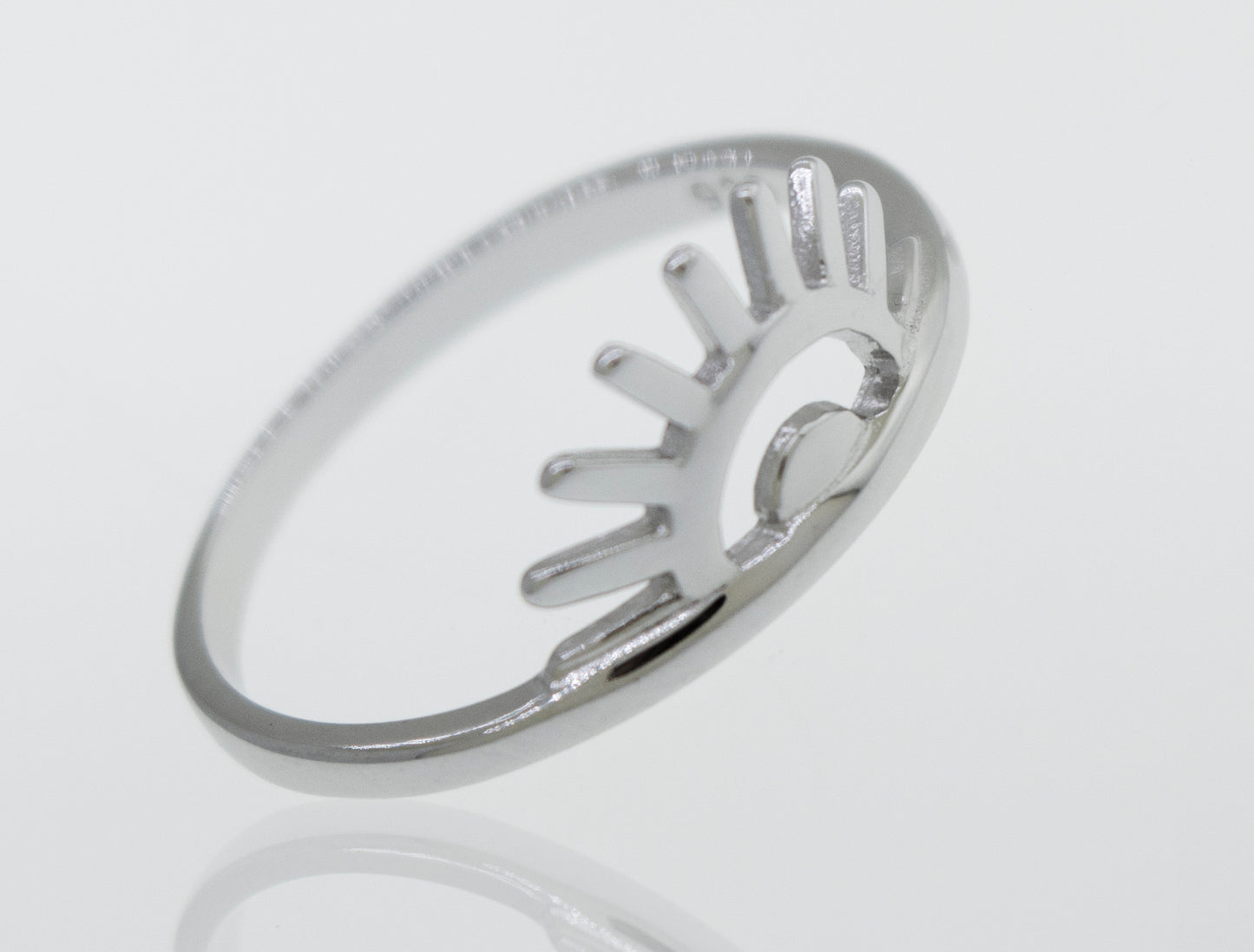 A Sun Ring from Super Silver, made of 925 Sterling Silver with a high polish and a sun on it.