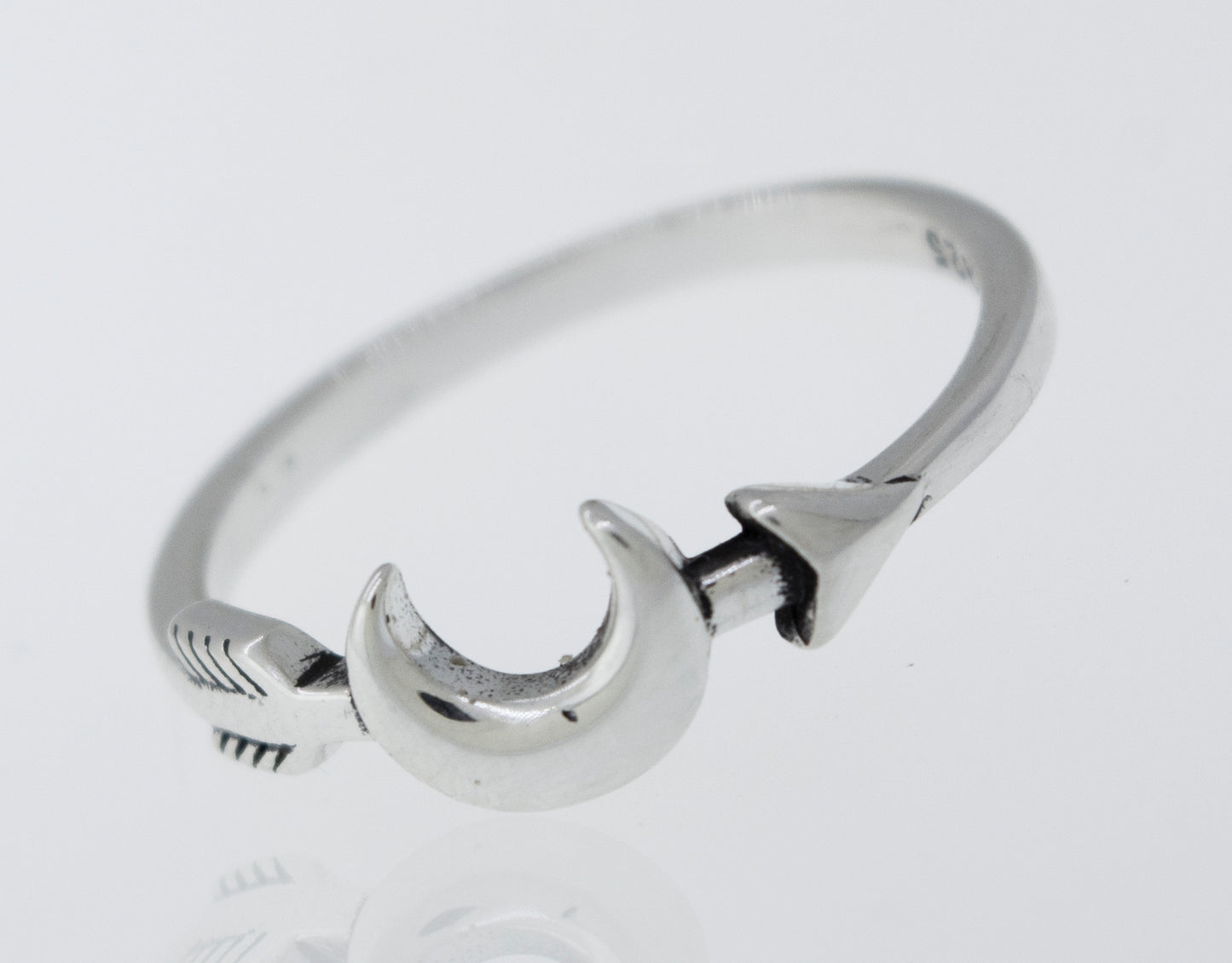 A Moon and Arrow Ring by Super Silver with an arrow design.