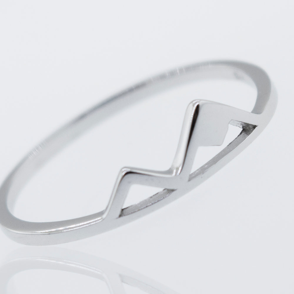 A Super Silver Mountain Ring with a High Polish design.