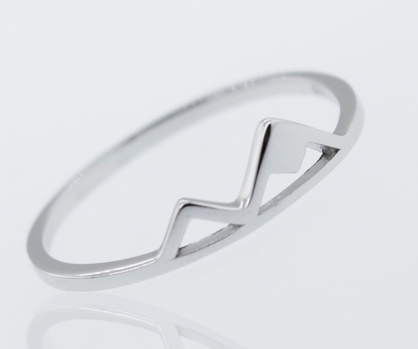 A Super Silver Mountain Ring with a High Polish design.