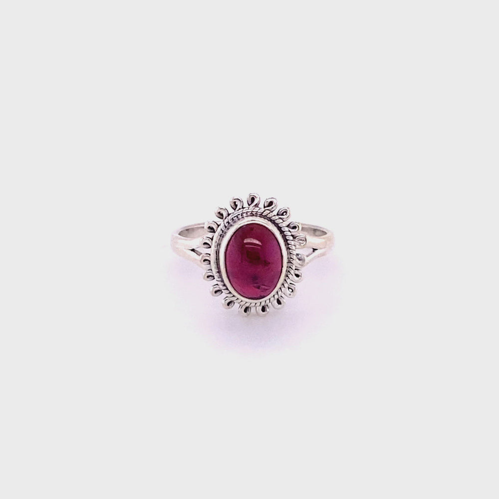 
                  
                    Load and play video in Gallery viewer, Hippie-Chic Oval Gemstone Flower Ring
                  
                