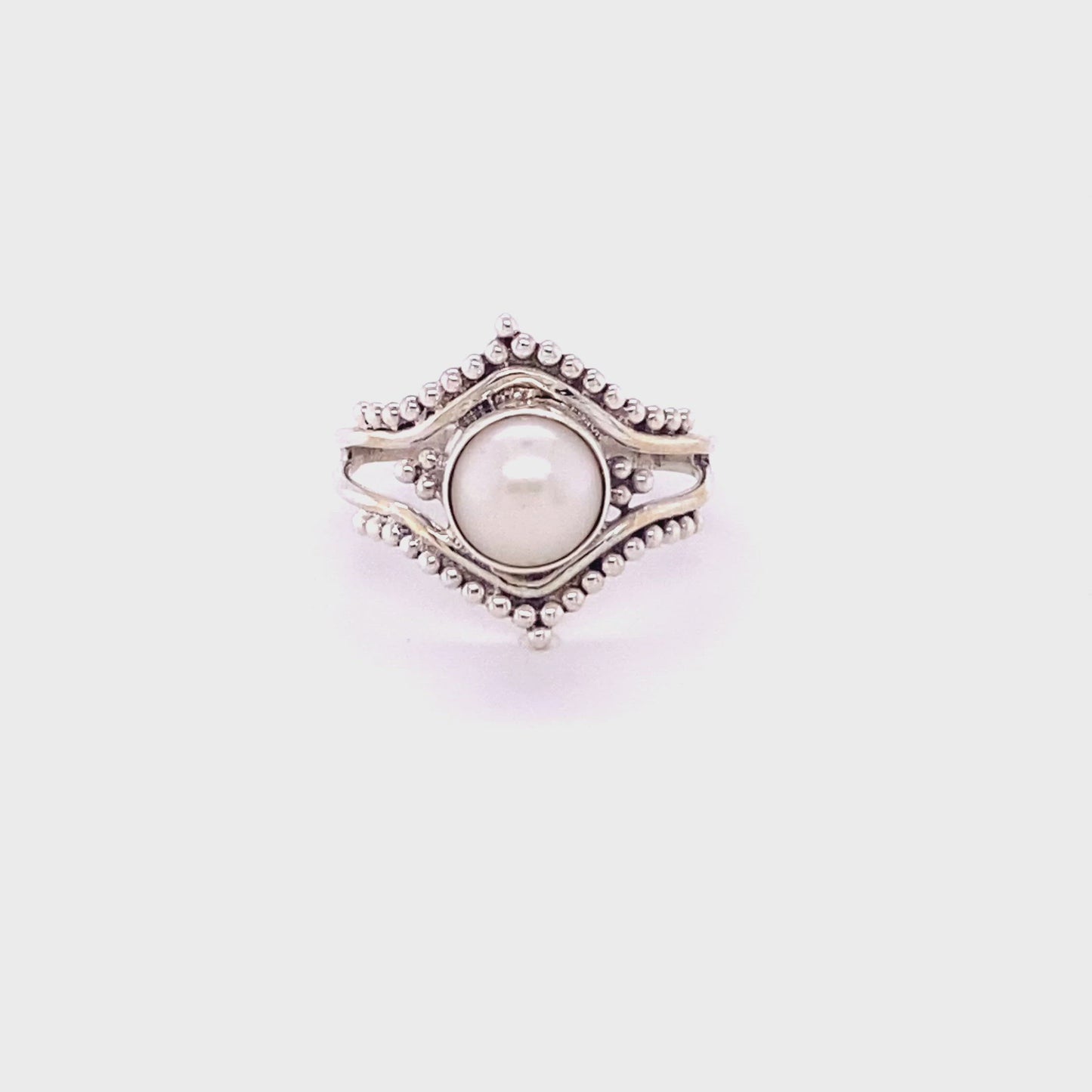 
                  
                    Load and play video in Gallery viewer, Double Chevron Gemstone Ring with Ball Design
                  
                