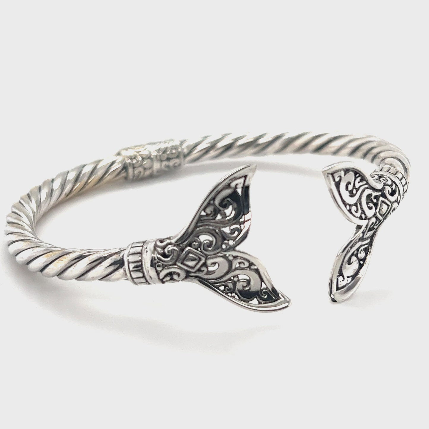 
                  
                    Load and play video in Gallery viewer, Majestic Full Filigree Whale Tail Cuff Bracelet
                  
                