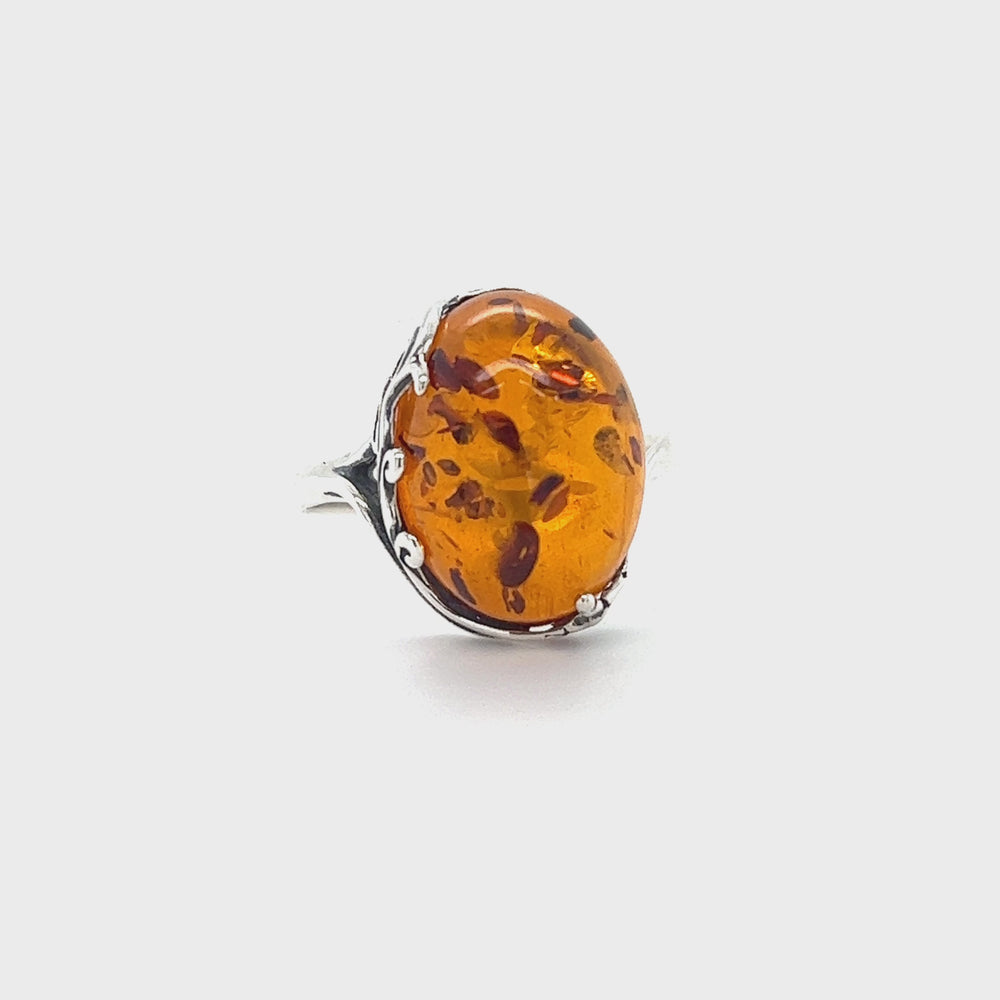 
                  
                    Load and play video in Gallery viewer, Stunning Victorian Styled Amber Ring
                  
                