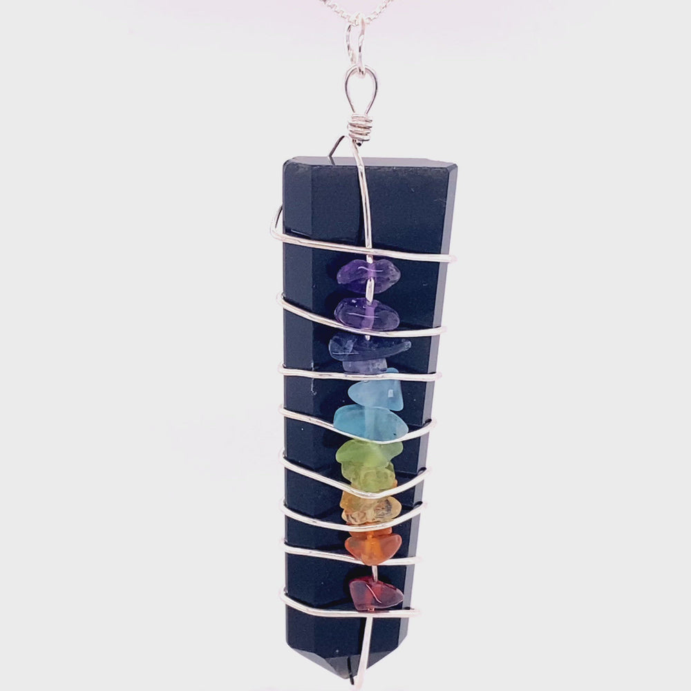 
                  
                    Load and play video in Gallery viewer, Stone Slab Wire-Wrapped Chakra Pendant
                  
                