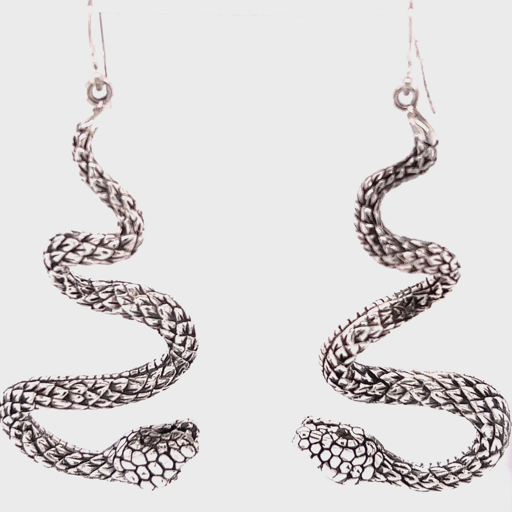 
                  
                    Load and play video in Gallery viewer, Long Twisting Snake Earrings
                  
                