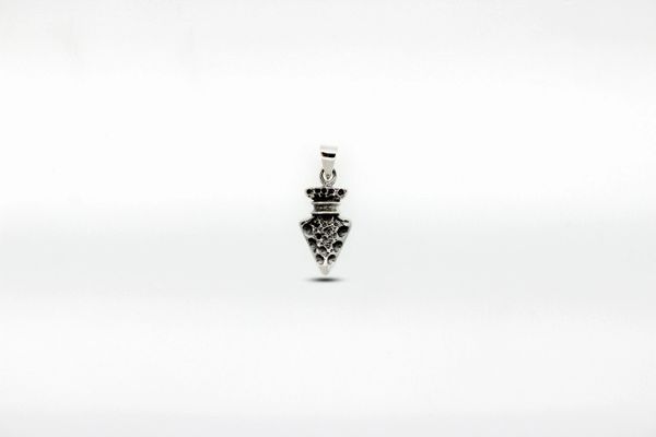 
                  
                    A small Super Silver Tiny Arrowhead Pendant Charm on a white background.
                  
                